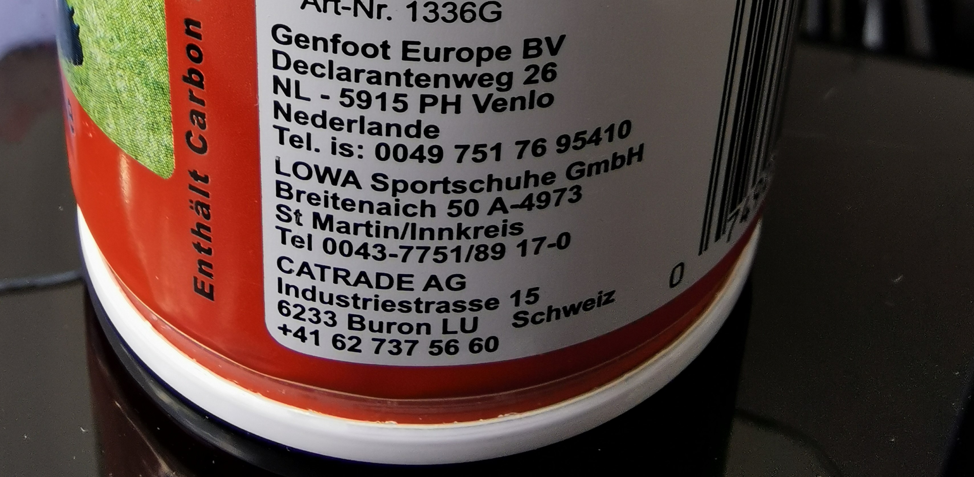 Dose Aufschrift