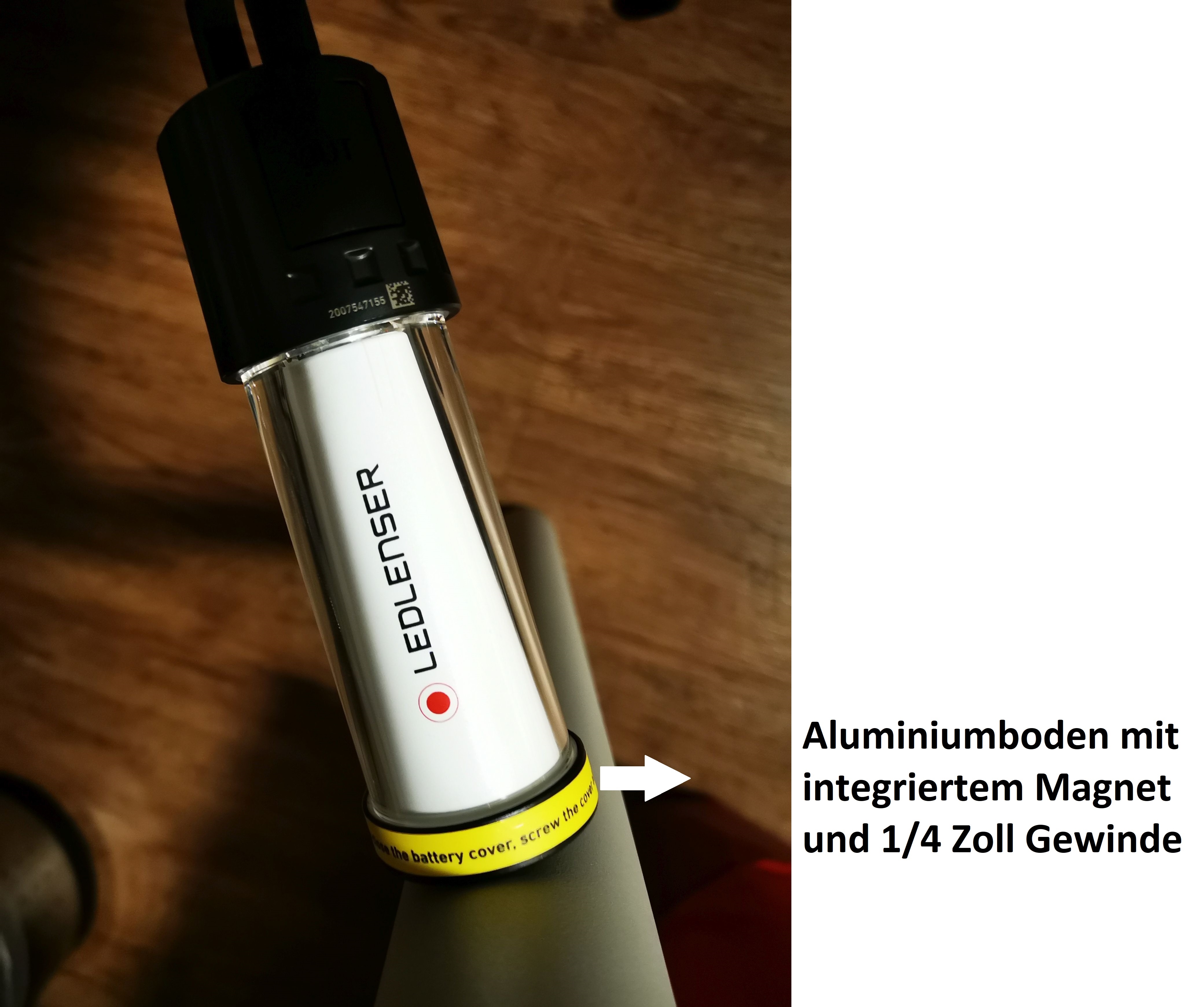 Befestigung an einem Metallteil über den Magnetischen Sockel