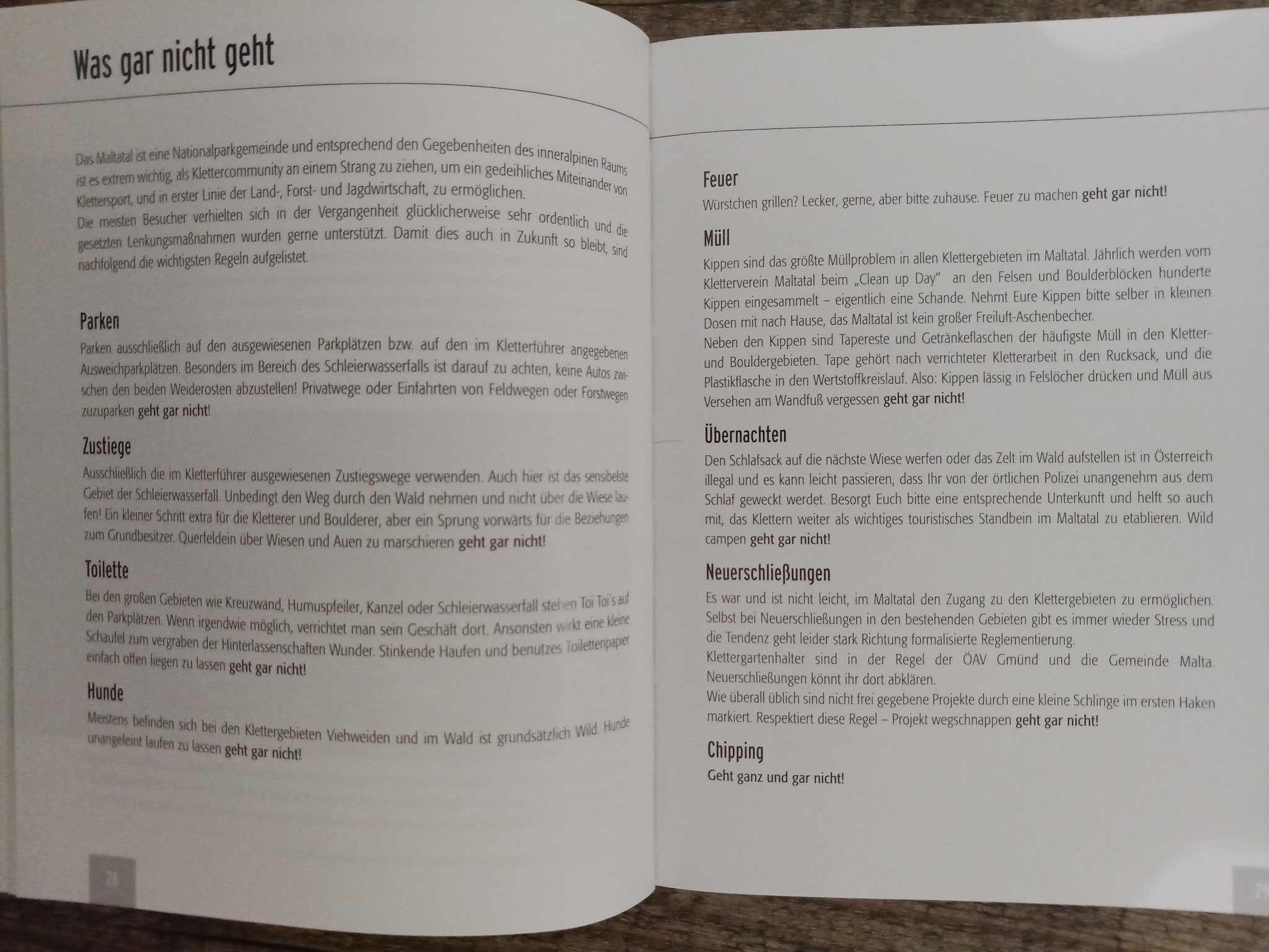 Was gar nicht geht - Verhaltensregeln!