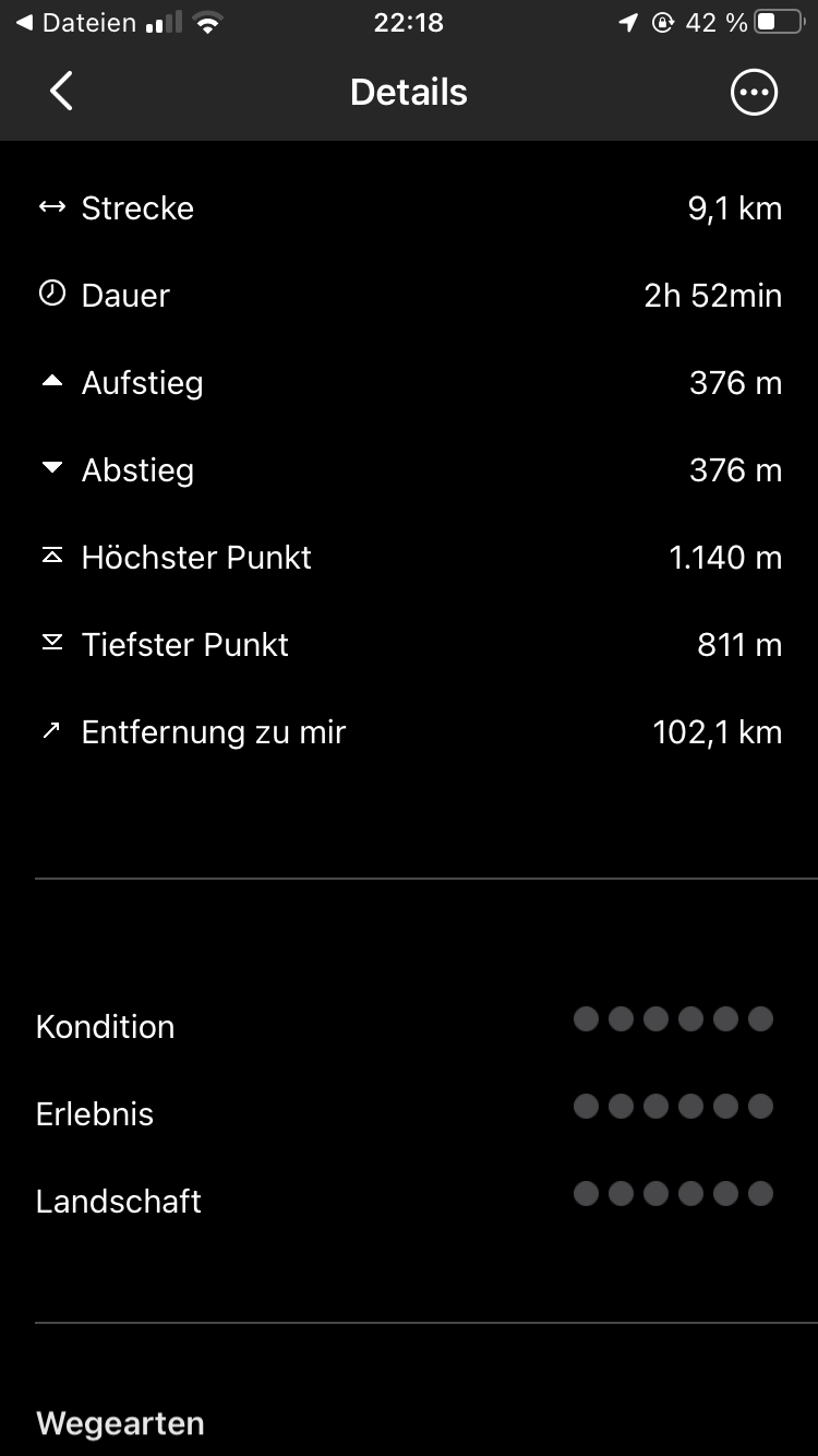 Alpenverinsapp Tourenstatistik (Strecken, maximale Höhe usw.)