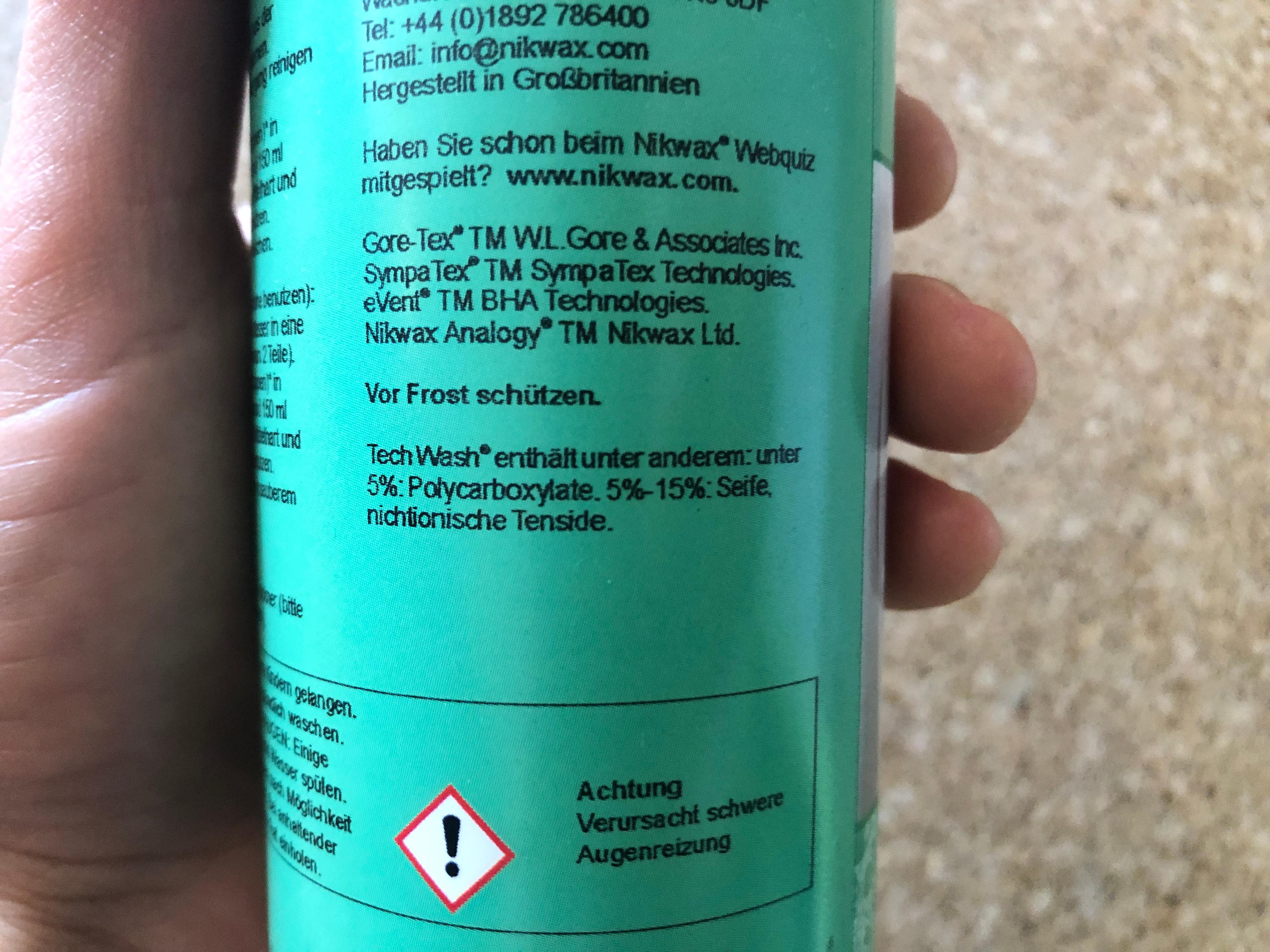 Die Inhaltsstoffe auf der Verpackung