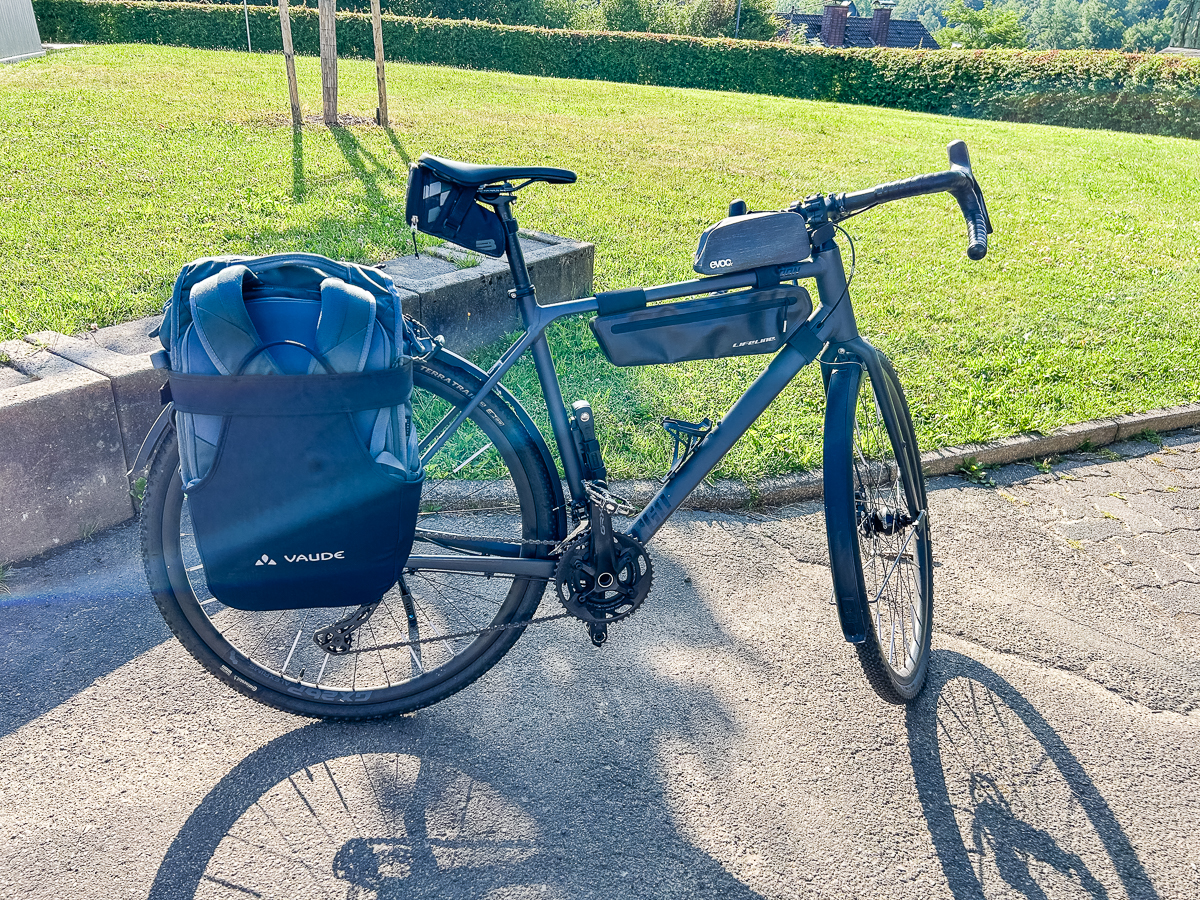 Beladung mit Rucksack