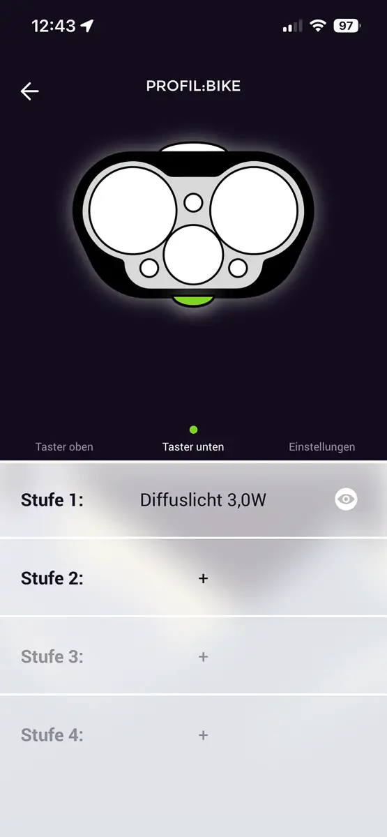 App Taster unten
