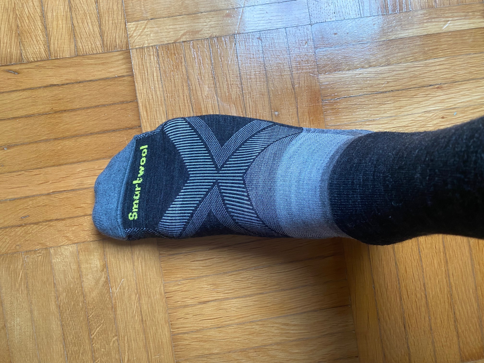 Socke angezogen