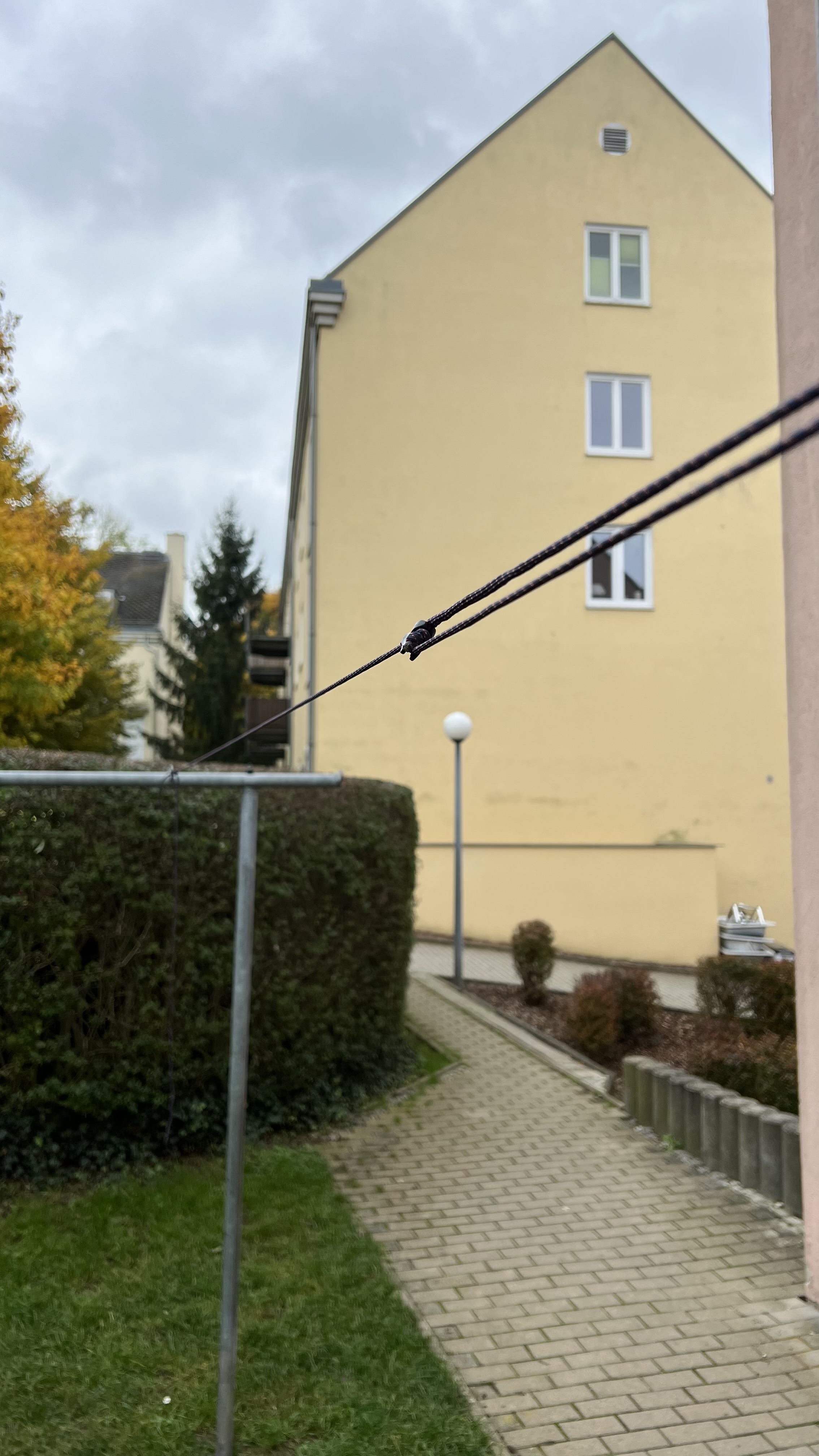 Wäscheleine gespannt