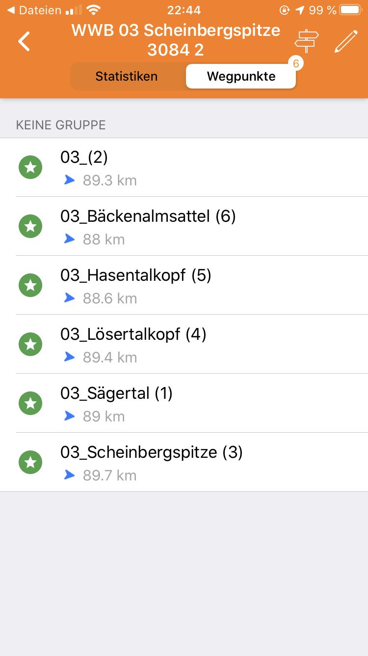 Wegpunkte in OsmAnd