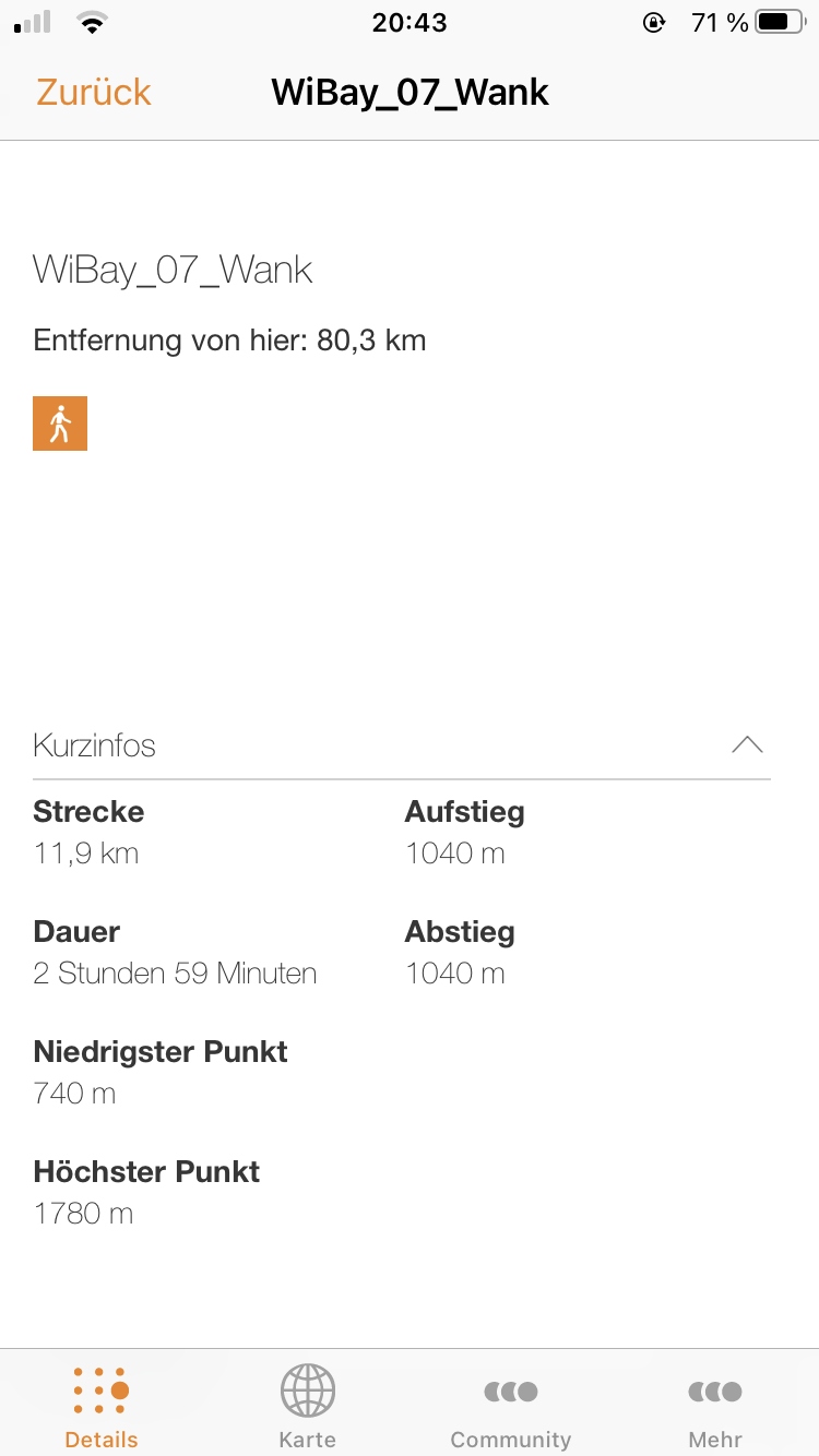 Tourendaten in der DAV App