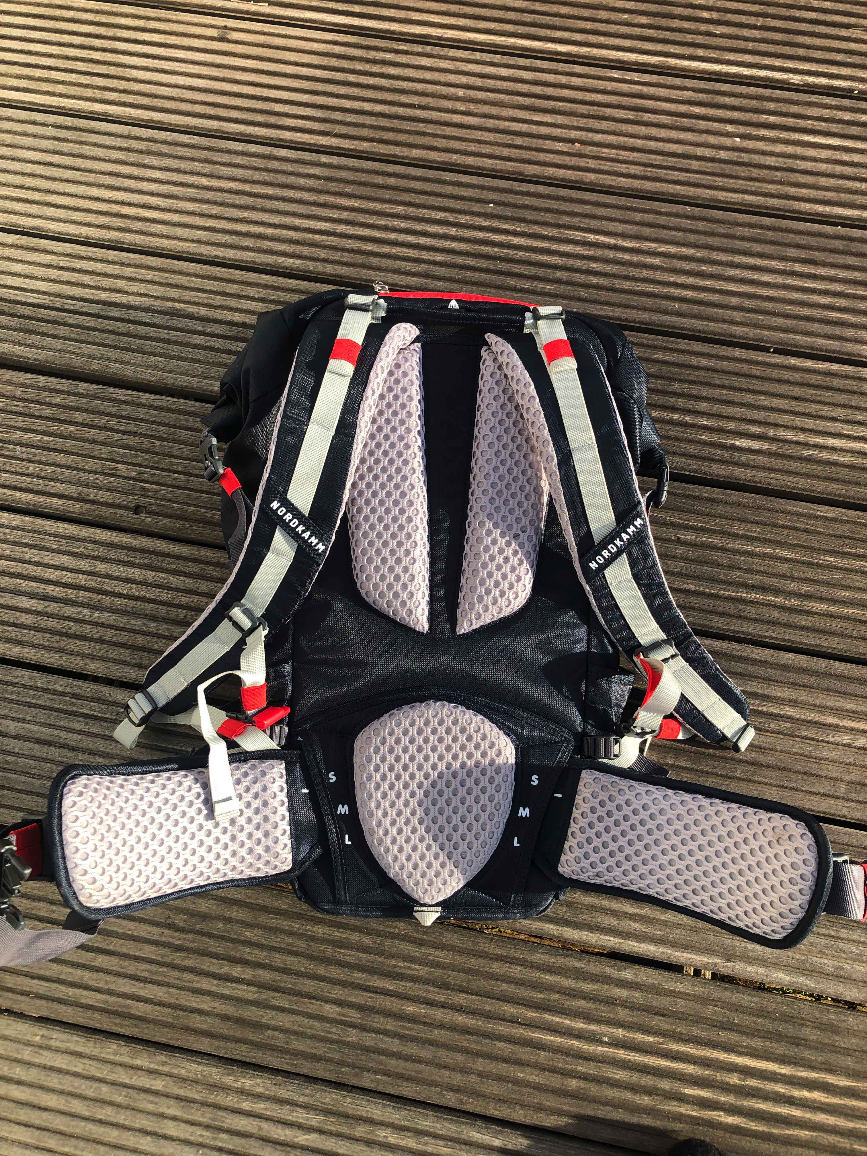 Das Rückenteil des Rucksacks