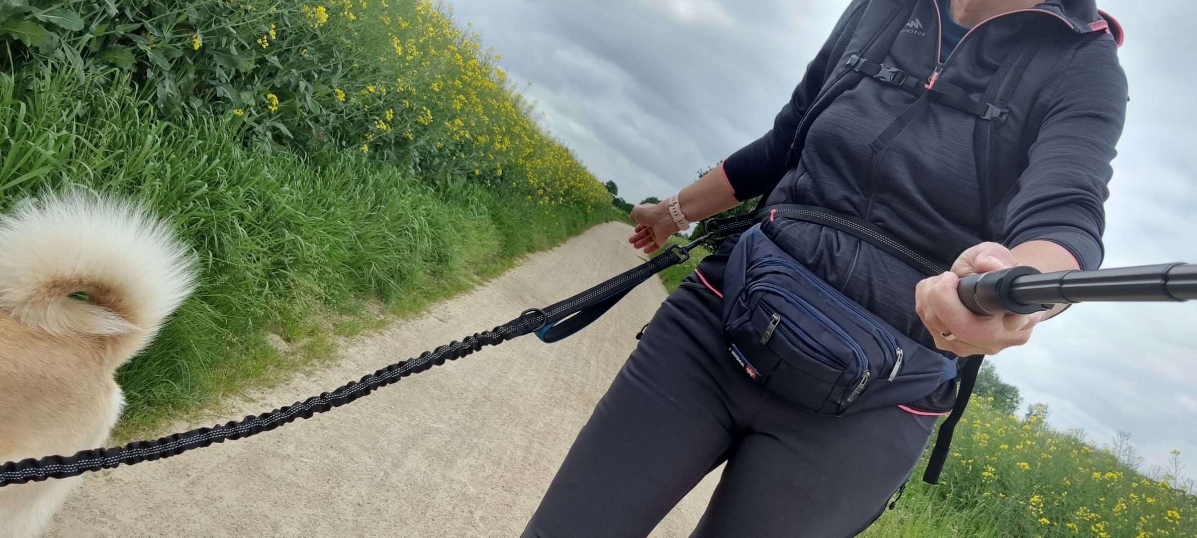 Die Freihandleine hat eine angenehme Länge für jeden Einsatz