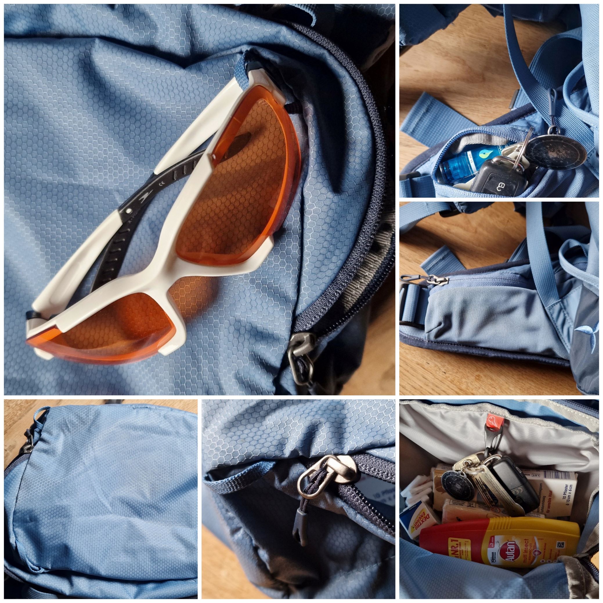 Ein großzügiges Deckelfach für Kleinigkeiten und alle, an das man schnell dran muss, mit integrierten Schlüsselhaken.