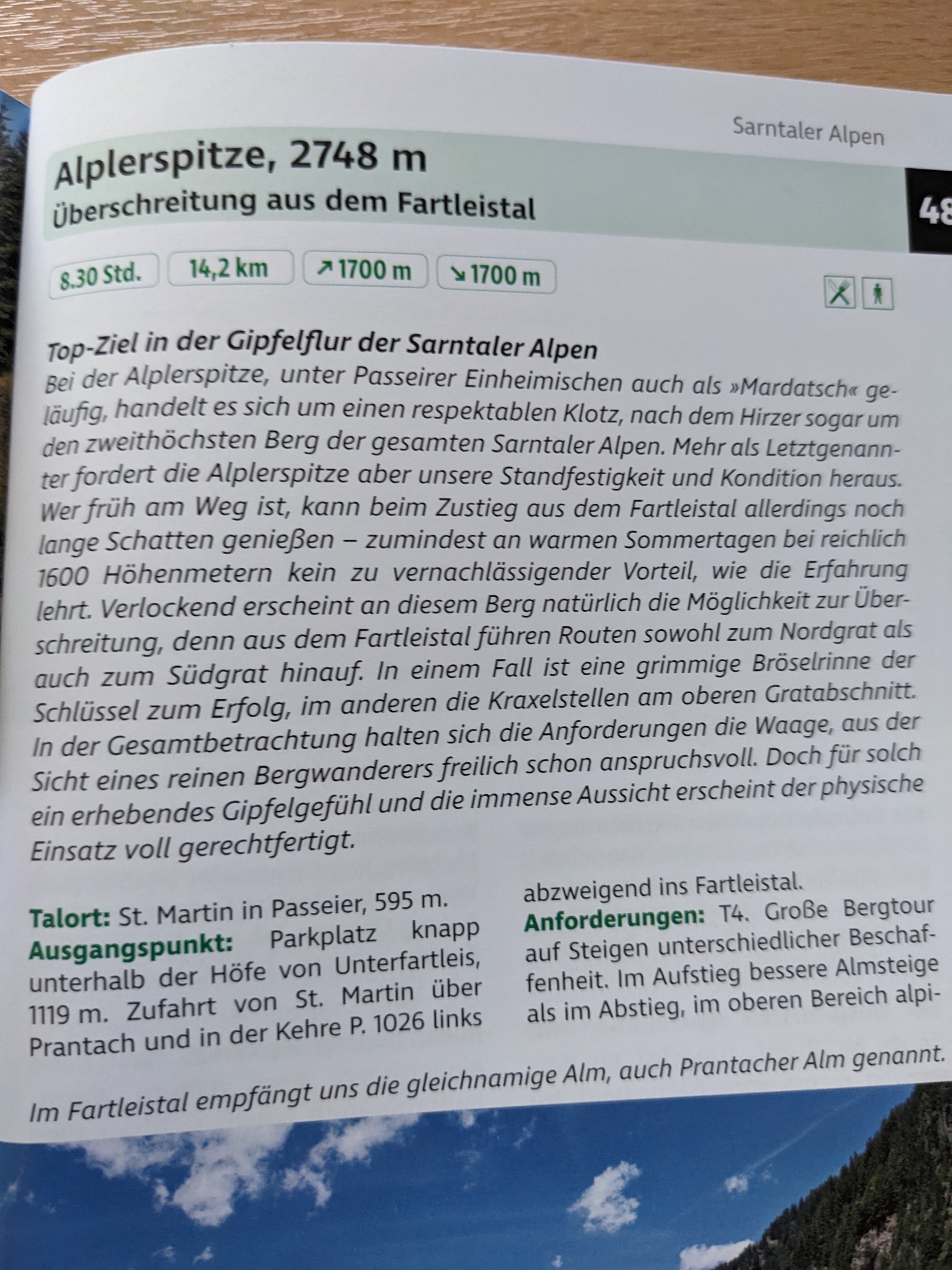 Tourbeschreibung im Beispiel
