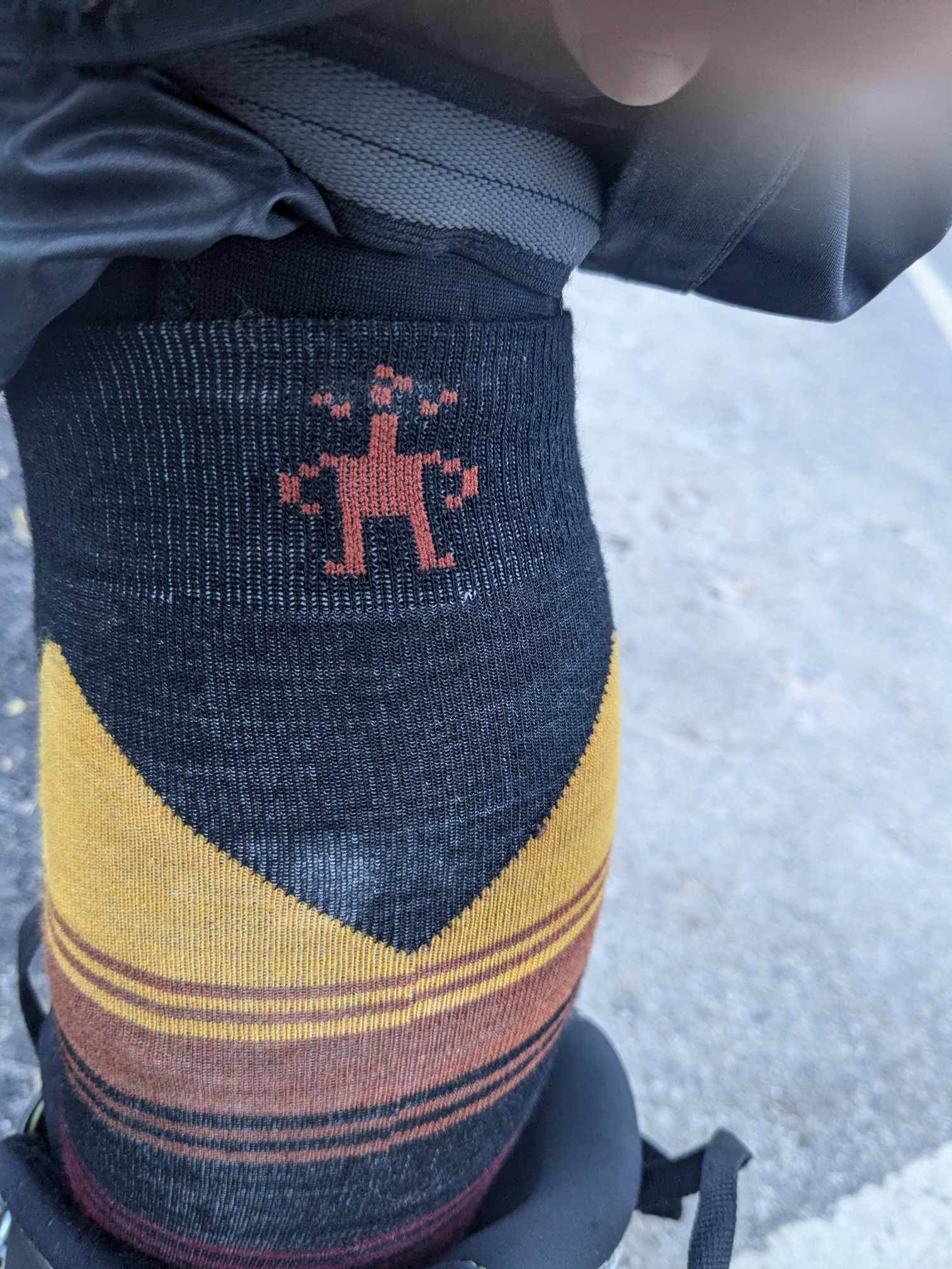 Man sieht dass die Socken sehr hoch sind