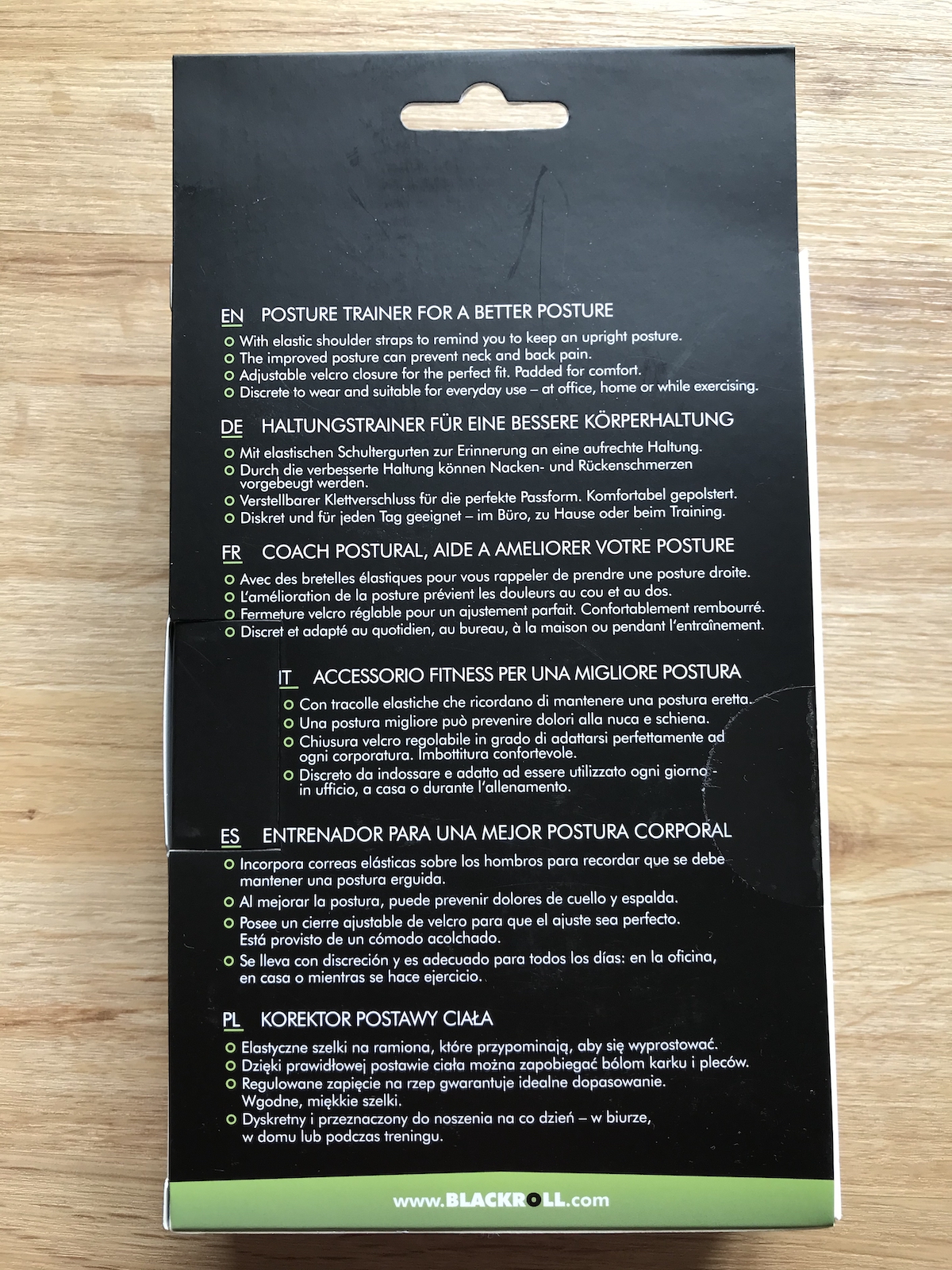 Blackroll Posture - Packung hinten