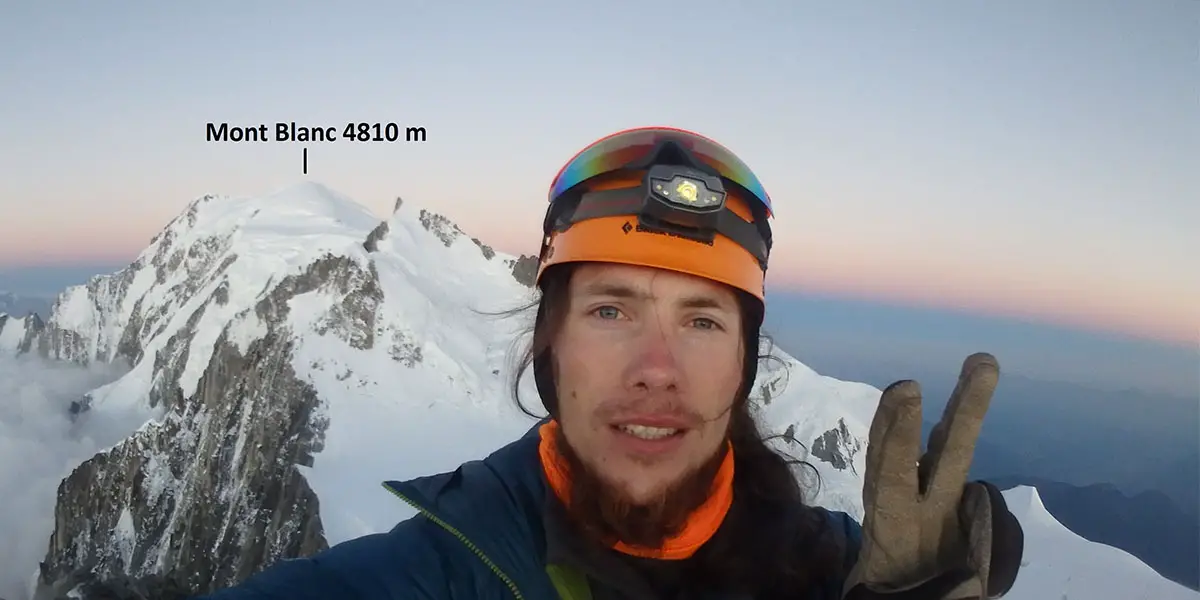 Produkt-Tester Daniel R auf dem Mount Blanc