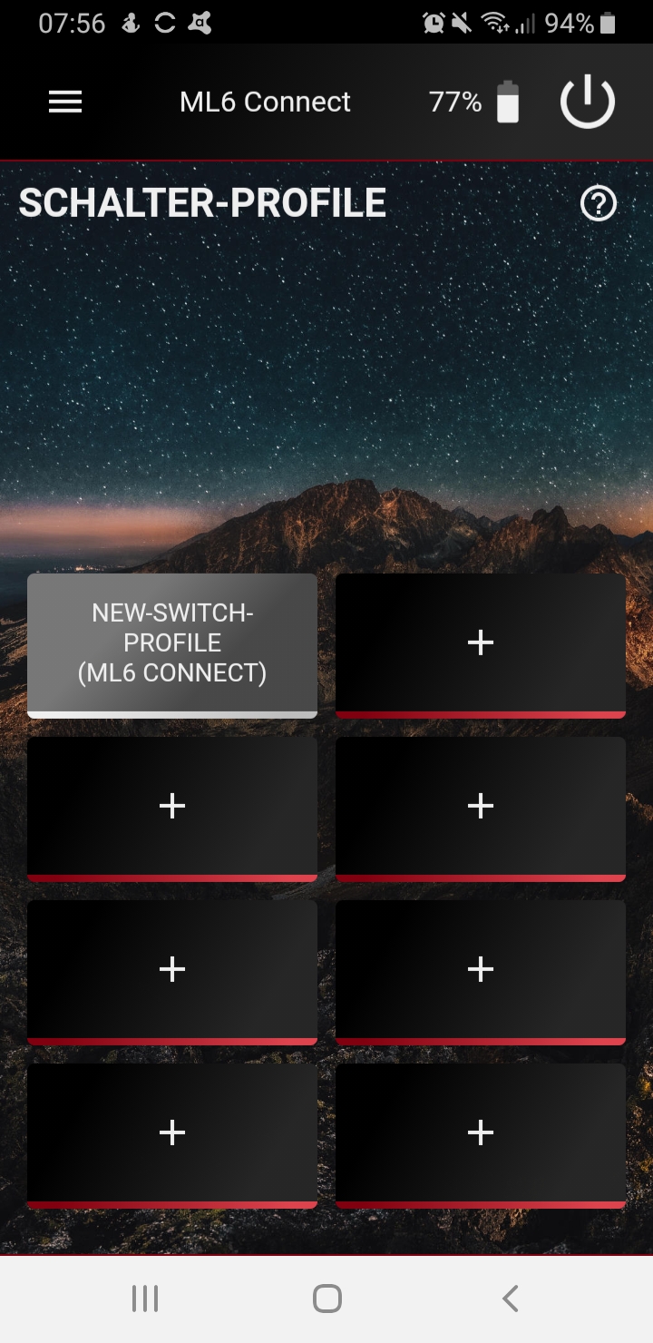 Screenshot der App bzgl. der Profilerstellung