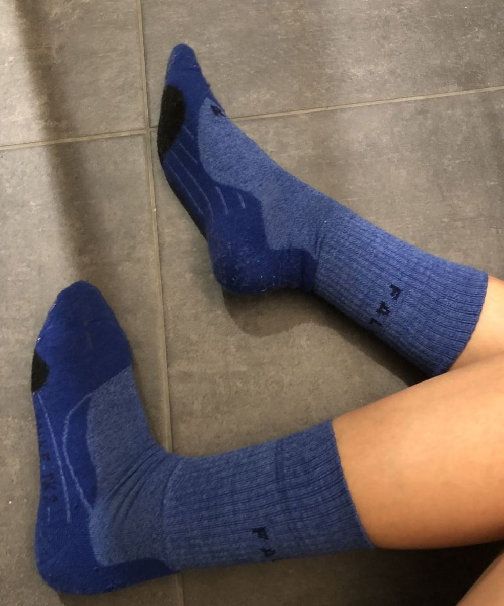 Socken innen und außen in der Draufsicht