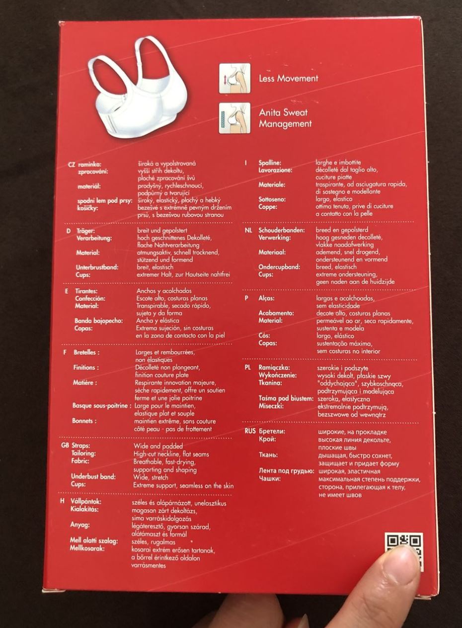 Verpackungsrückseite mit den Features in vielen Sprachen