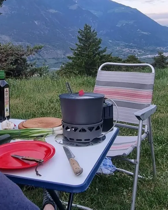 Der Kocher im Einsatz
