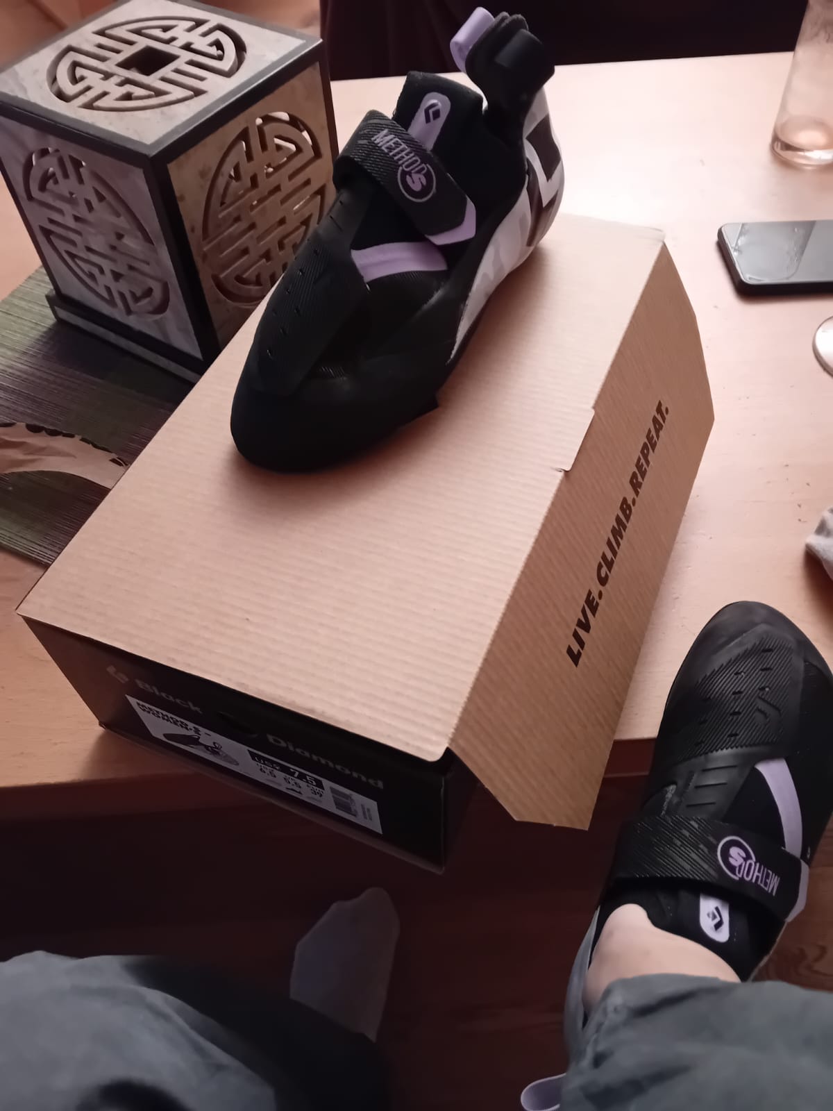 Schuh auf dem Karton