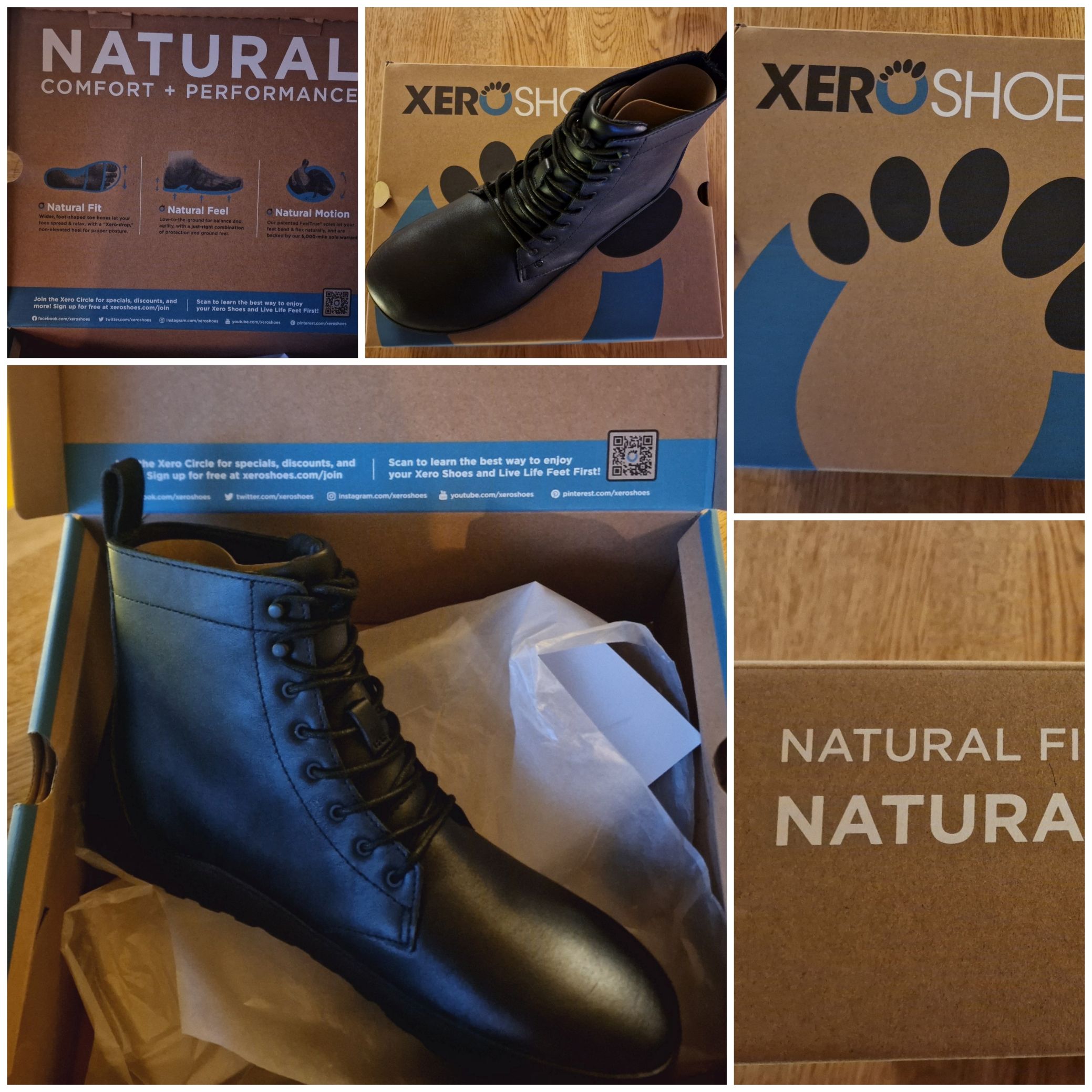 Natürliche Materialien sthen bei Xero Shoes im Vordergrund und fängt schon bei der Verpackung an. Hier wurde kein Plastik verwendet.