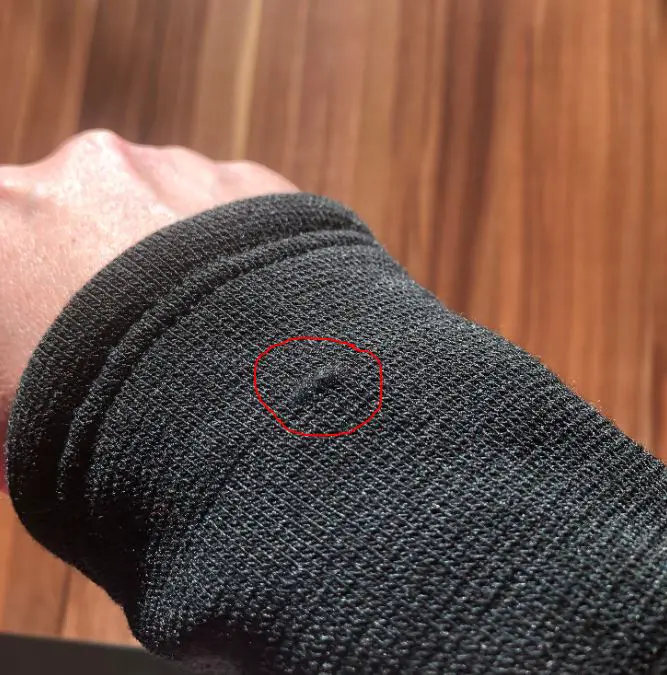 gleich nach dem Auspacken ein gezogener Faden
