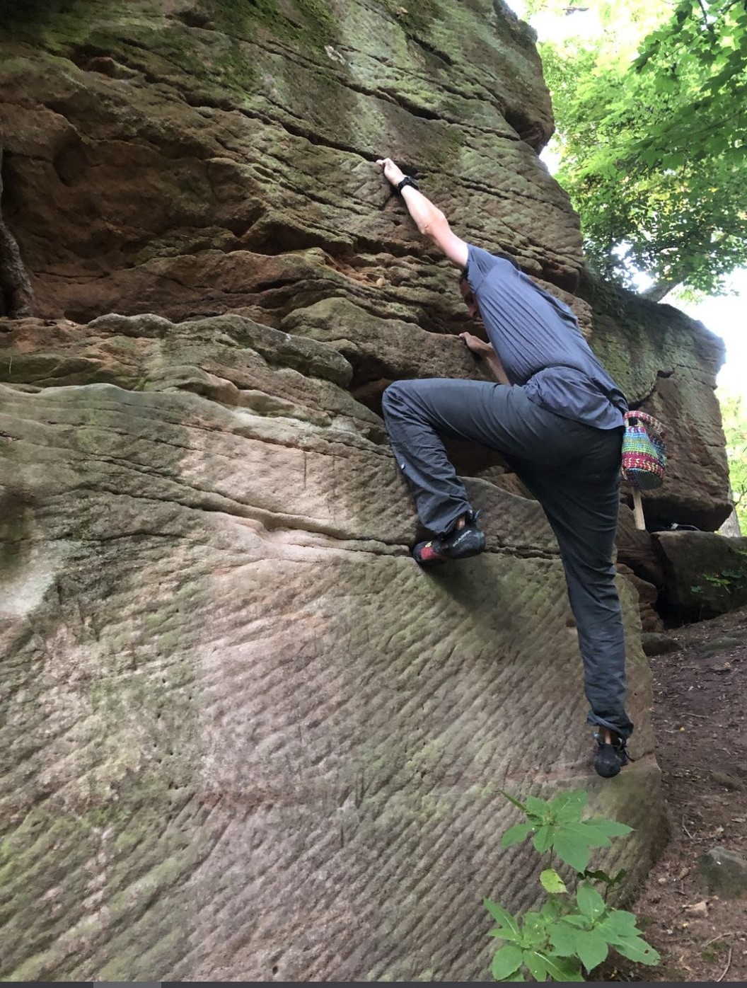 Chalkbag umgebunden
