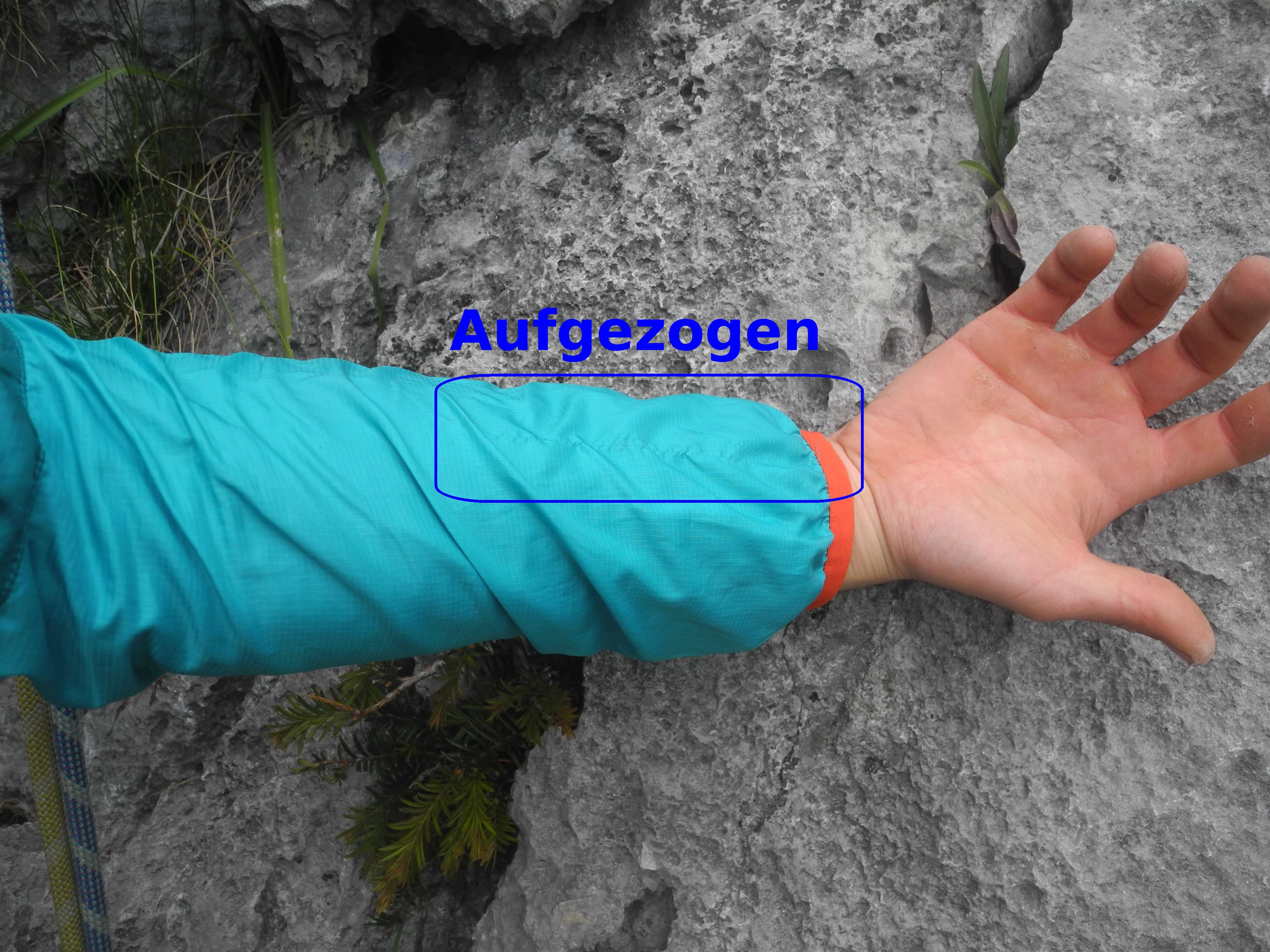 Aufgezogen nach Felskontakt
