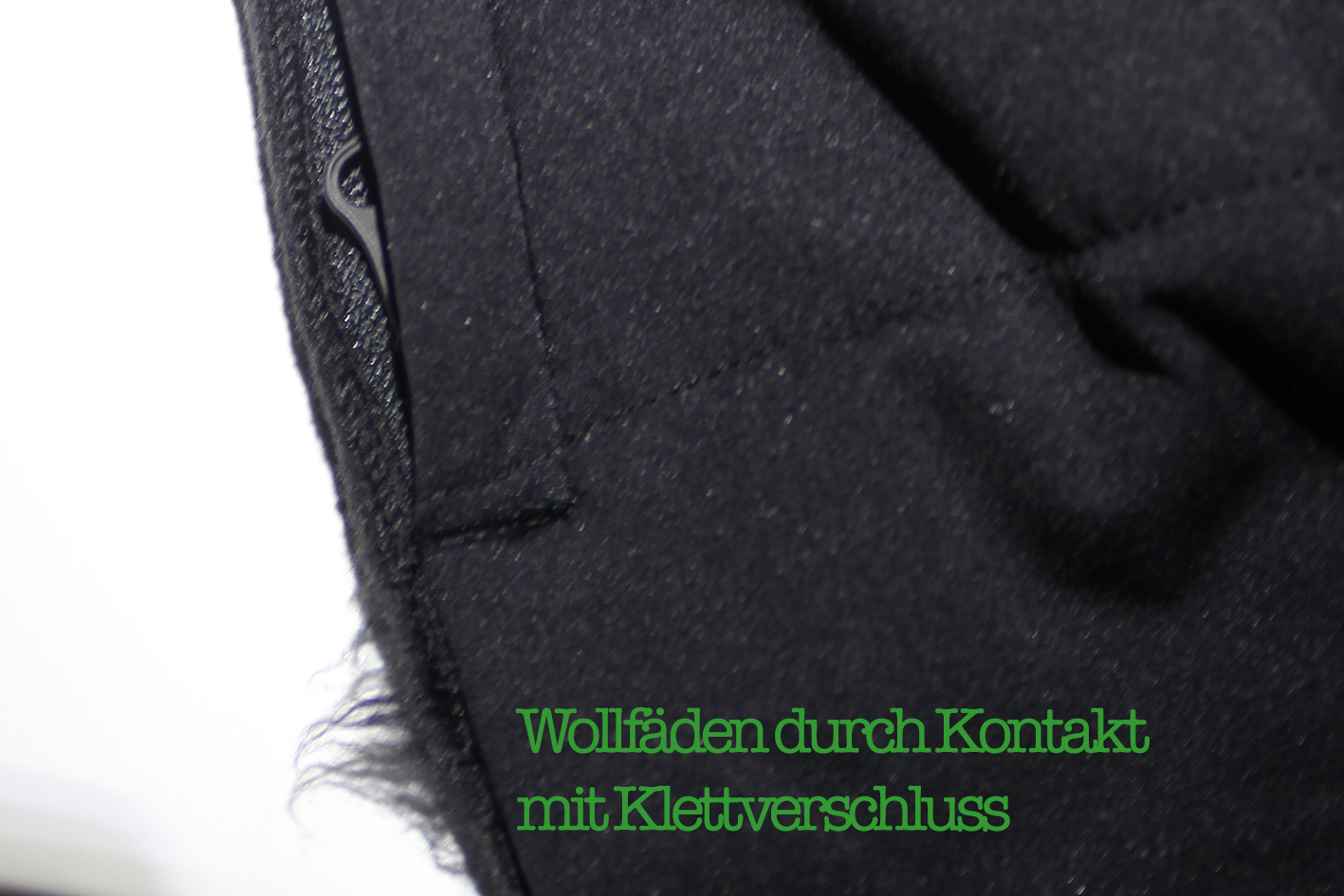 leider ist der Strickanteil nach einem Klettverschlusskontakt ausgefranst