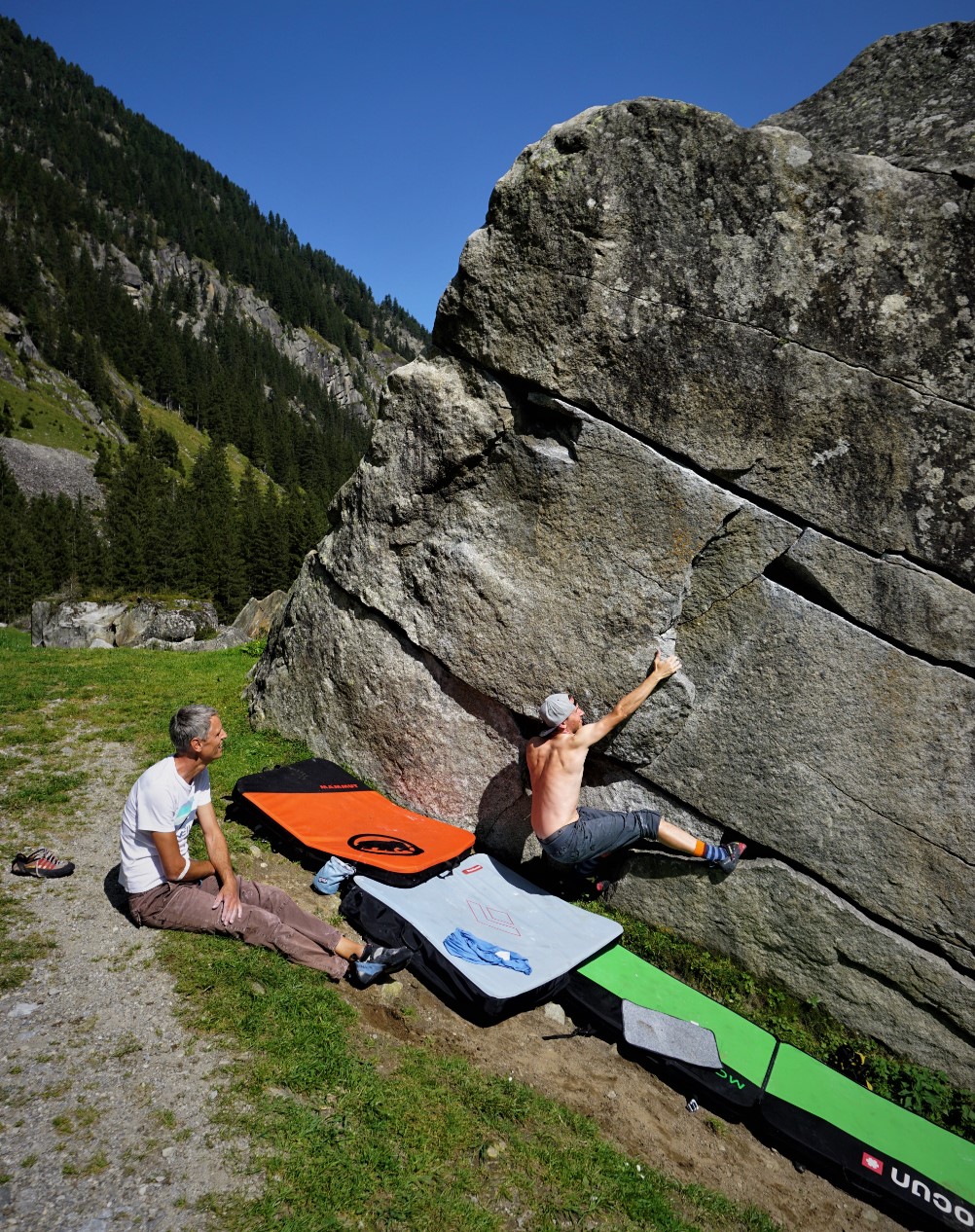 beim Bouldern