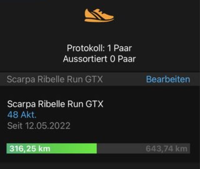 insgesamt gelaufene Kilometer