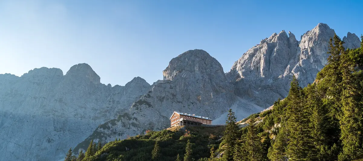Die Gruttenhütte in der Wilden Kaiser Region.