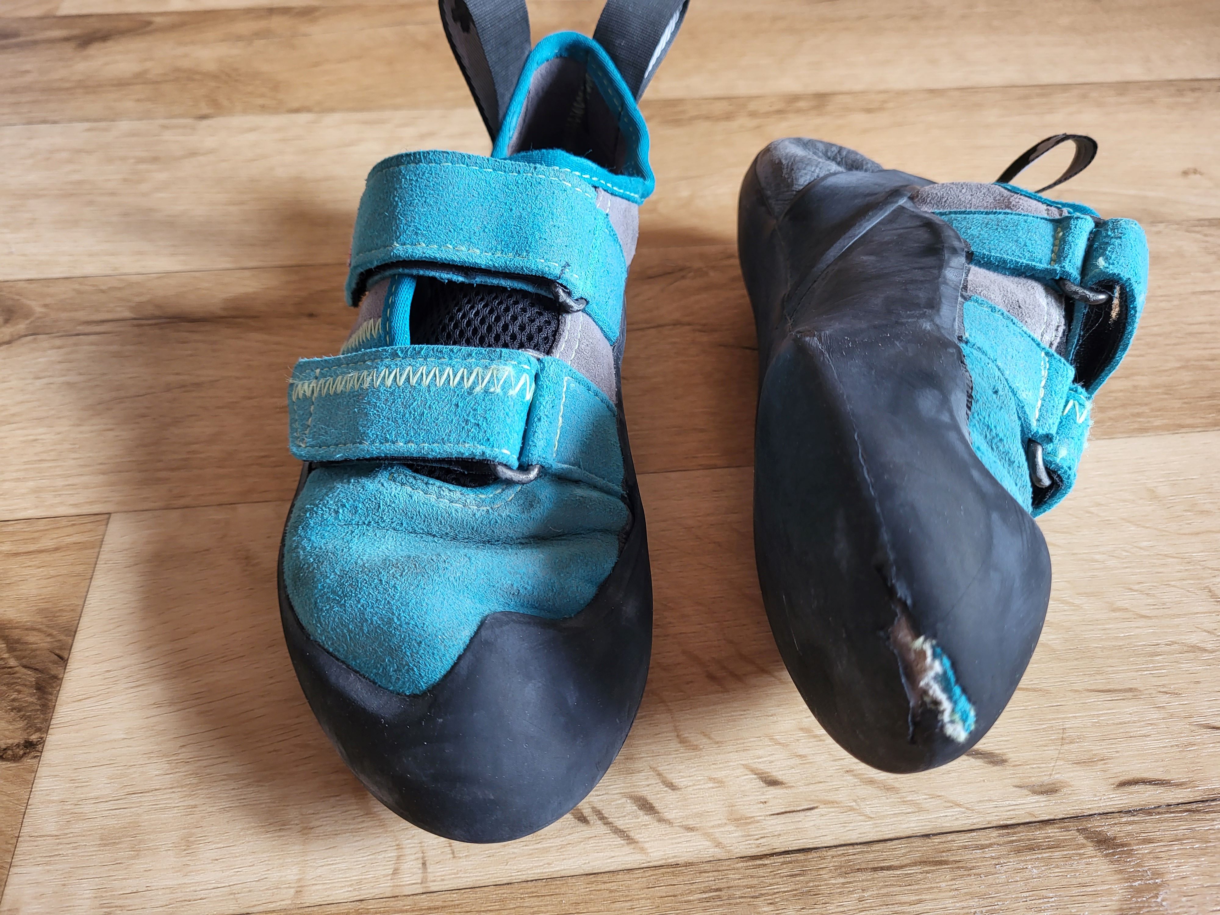 Ansicht Schuh mit Gebrauchspuren