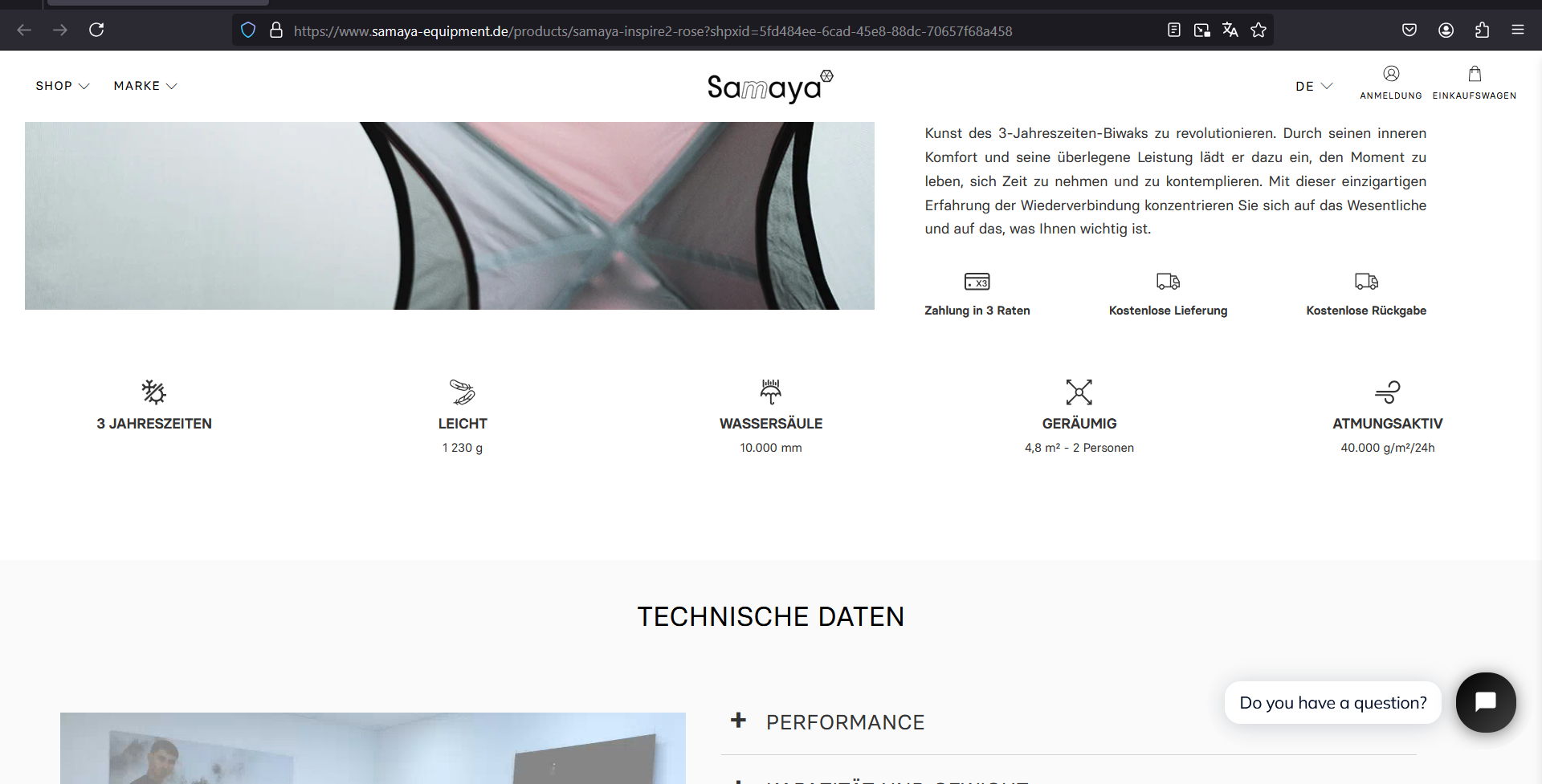 screenshot homepage mit Gewicht