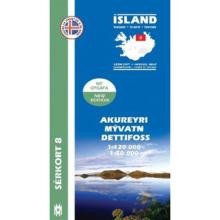 Mal og menning Island Serkort 8 Akureyri-Myvatn-Dettifoss