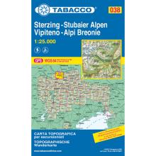 Tabacco Sterzing - Stubaier Alpen 038 Wanderkarte