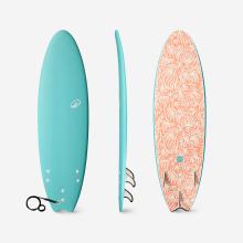 Surfboard Schaumstoff 6'6 Swallow Tail 55 l türkis
