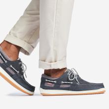 Segelschuhe Herren Leder Clipper blau