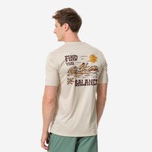 UV-Shirt kurzarm Herren weite Form Print beige