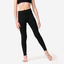 Tanzleggings Modern Dance Mädchen hoher Taillenbund - schwarz