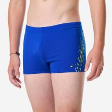 Badehose Boxer Jungen - Fiti Corner blau/gelb