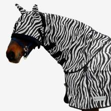 Fliegenmaske mit Halsteil Pferd/Pony Zebramuster