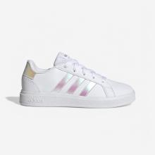 Tennisschuhe Schnürschuhe Kinder - Grand Court Lifestyle weiss/rosa