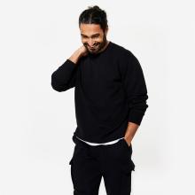 Sweatshirt Herren warm Baumwollgewebe - schwarz
