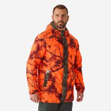 Jagdjacke Regenjacke 100 warm geräuscharm Treemetic Orange