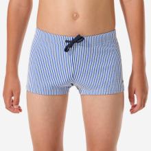Badehose Boxer Jungen strukturiert - Fiti gestreift blau