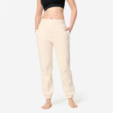 Jogginghose Damen Fleece warm - beige