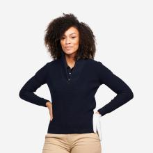 Golf Pullover Damen Reißverschluss - MW500 marineblau