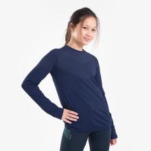 Laufshirt langarm Kinder atmungsaktiv - Skincare dunkelblau/grau