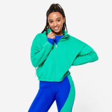 Kapuzenjacke Damen langarm - grün