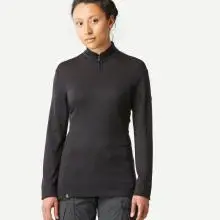 Merinoshirt Damen langarm Brustreissverschluss ‒ MT500